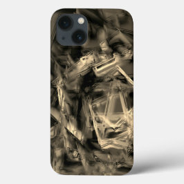 Många nedfläckader med vriden fyrkant med penseldr