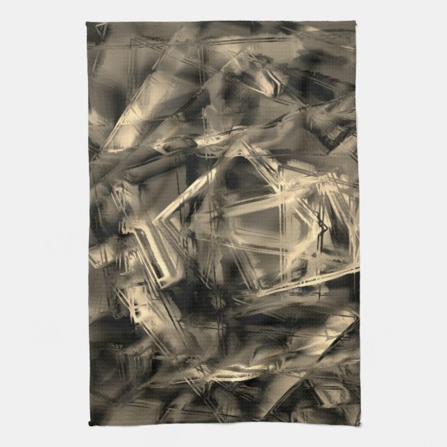 Många nedfläckader med vriden fyrkant med penseldr kökshandduk (Vertikal)