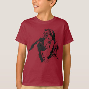 Manga, Neko Catgirl Furry Kawaii Loli blir T Shirt