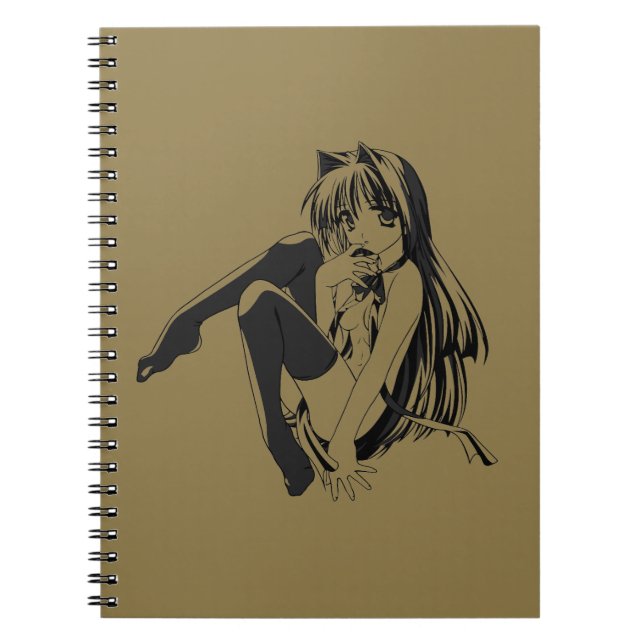 Manga, Neko Catgirl Hårig Anime Loli Slave Anteckningsbok (Framsidan)