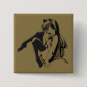 Manga, Neko Catgirl Hårig Anime Loli Slave Knapp