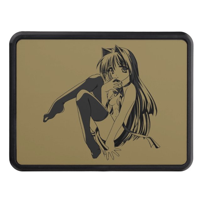 Manga, Neko Catgirl Hårig Kawaii Loli Dragkroksskydd (Framsidan)