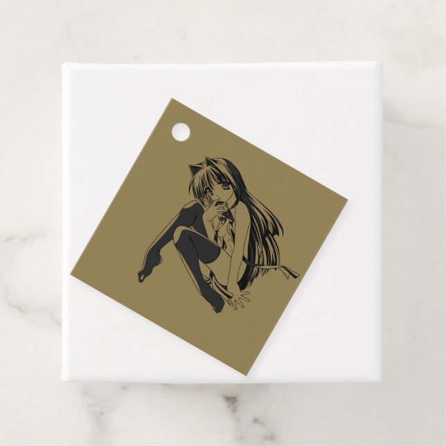 Manga, Neko Catgirl Hårig Kawaii Loli Gåvor Etiketter (På plats)