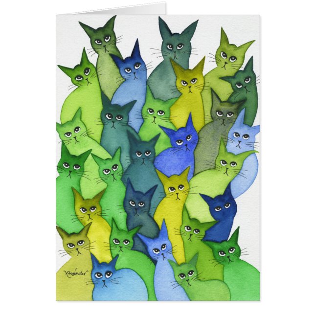 Många Oregon nyckfulla katter Hälsningskort (Framsidan)