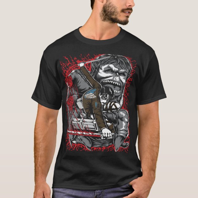 Manga Panel Eren Attack Shirt T Shirt (Framsida)