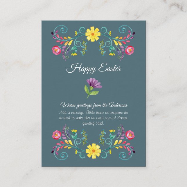 Många Påsk-kort 100 PHOTO FOLK BLOMMIGT Budget Rådkort (Framsida)