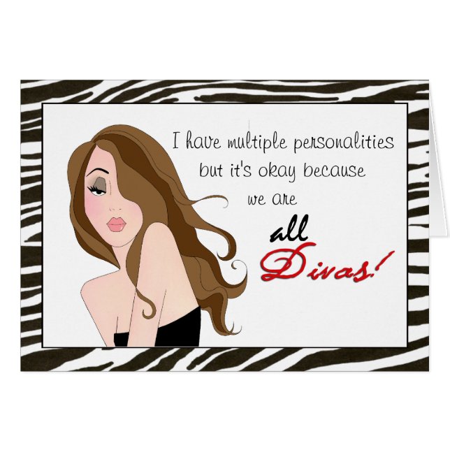 Många-personligheter, under en tiara står vi upp! hälsningskort (Framsidan Horizontal)