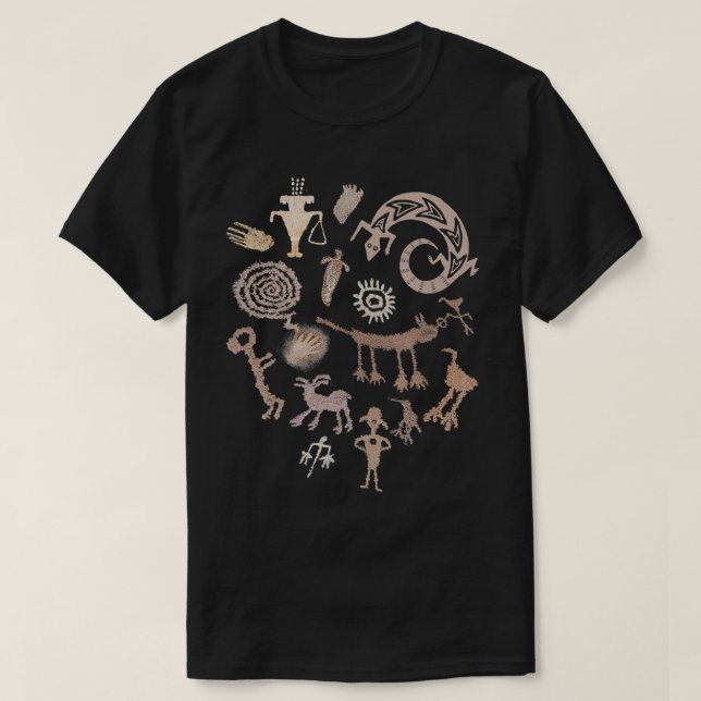 Många Petroglyfer Sten-överdrag T Shirt (Design framsida)
