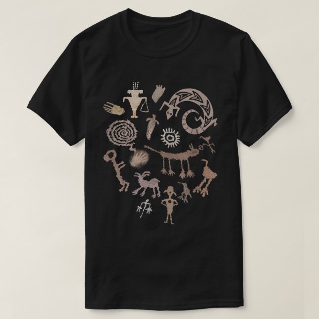 Många Petroglyfer Sten-överdrag T Shirt (Design framsida)