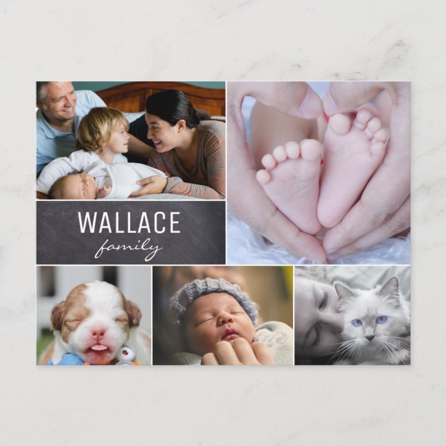 Många Photo Family Photo Collage Reunion Vykort (Framsida)