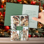 Många Photo God jul-mappad Grönt Helgkort<br><div class="desc">Fyra foton i ett unikt rutnät mönster på framsidan av dessa vikta julkort finns i hälsning God jul och Gott nytt år i chic med en grönt gräns. Hälsning och namn trycks på insidan. MER färg i vår samling.</div>