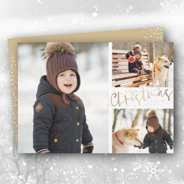 Många Photo Guld God jul Julkort (Skapare uppladdad)