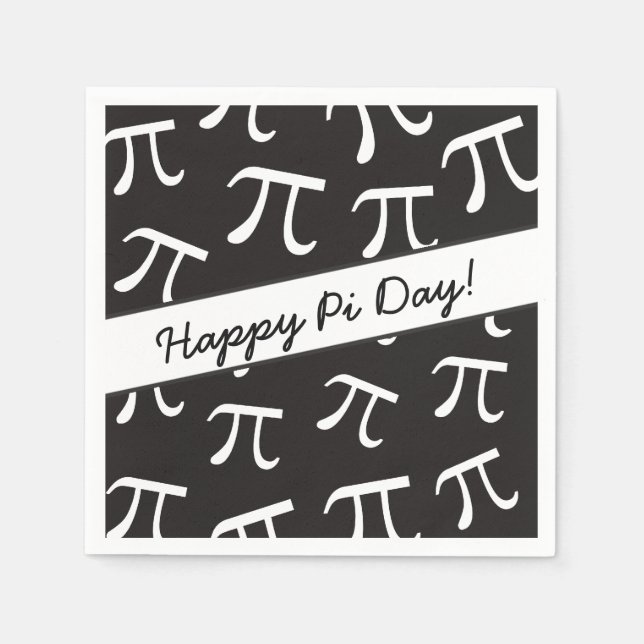 Många Pi - Math - Lycklig Pi Day Pappra Napkins Pappersservett (Framsidan)
