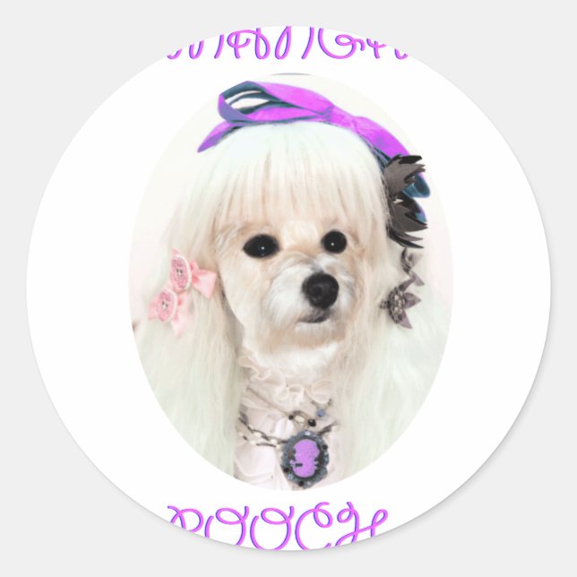 manga pooch runt klistermärke (Framsida)