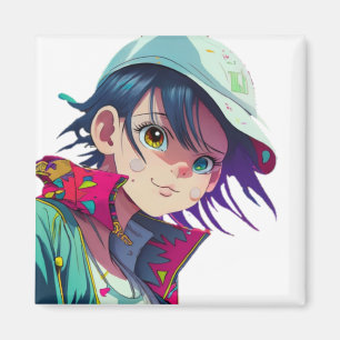 manga pop art älskare pop älskare tecknad magnet