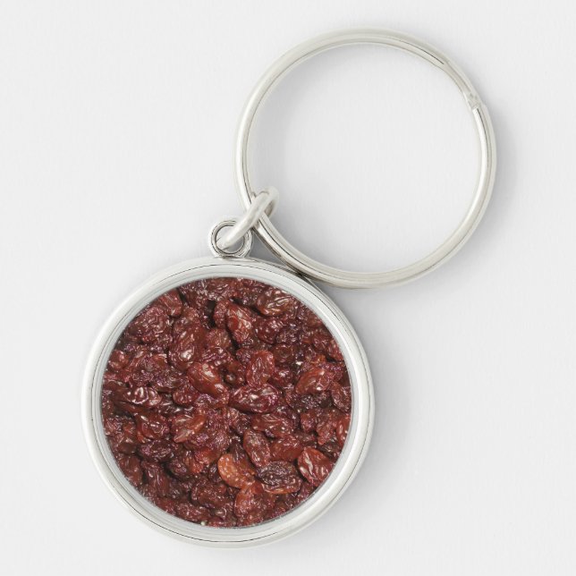 Många Raisins Rund Silverfärgad Nyckelring (Framsidan)