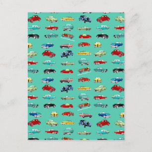 Många Retro-bilar Vykort