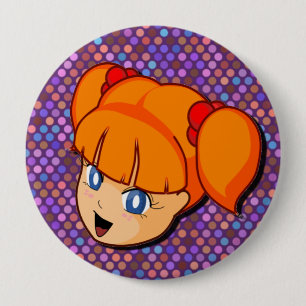 Manga röd flicka knapp