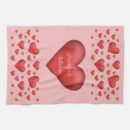 Många röda hörn med Anpassningsbar text Kökshandduk