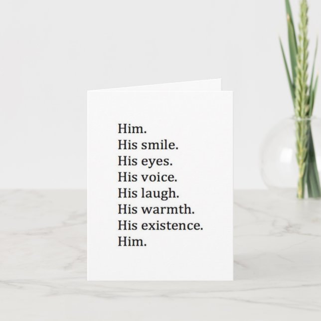 MÅNGA SAK I KÄRLEK OM *HIM* VÅR FÖRSTA ÅRSDAG KORT (Framsida)