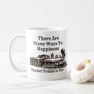 Många sätt lycka och ångmodell Tåg Railroad Fläkt Kaffemugg