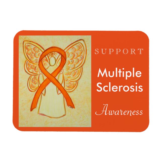 Många Sclerosis Awareness Angel Anpassningsbar Mag Magnet (Horisontell)