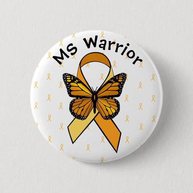 Många Sclerosis Awareness Butterfly Butterfly Butt Knapp (Framsida)