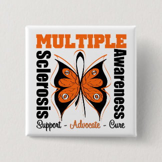 Många Sclerosis Awareness Butterfly Knapp