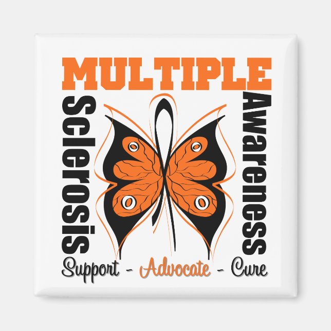 Många Sclerosis Awareness Butterfly Magnet (Framsidan)