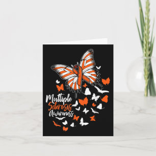 Många Sclerosis Awareness Butterfly Orange Ribb Kort