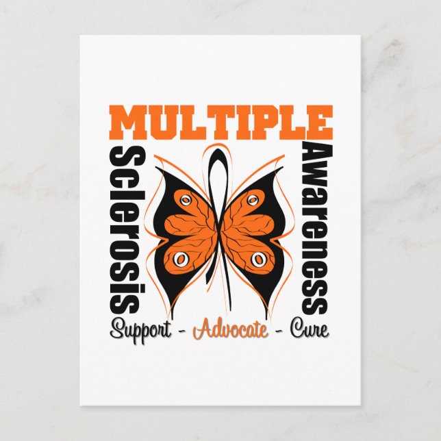 Många Sclerosis Awareness Butterfly Vykort (Framsida)