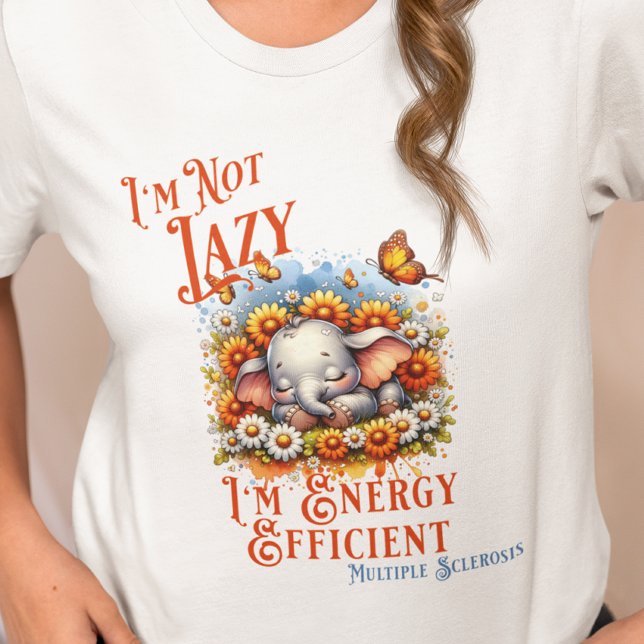Många Sclerosis Awareness Cute Elephant Warrior T Shirt (Skapare uppladdad)
