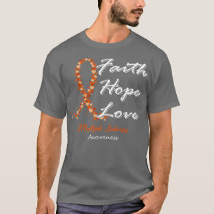 Många Sclerosis Awareness Faith Hope Kärlek i T Shirt
