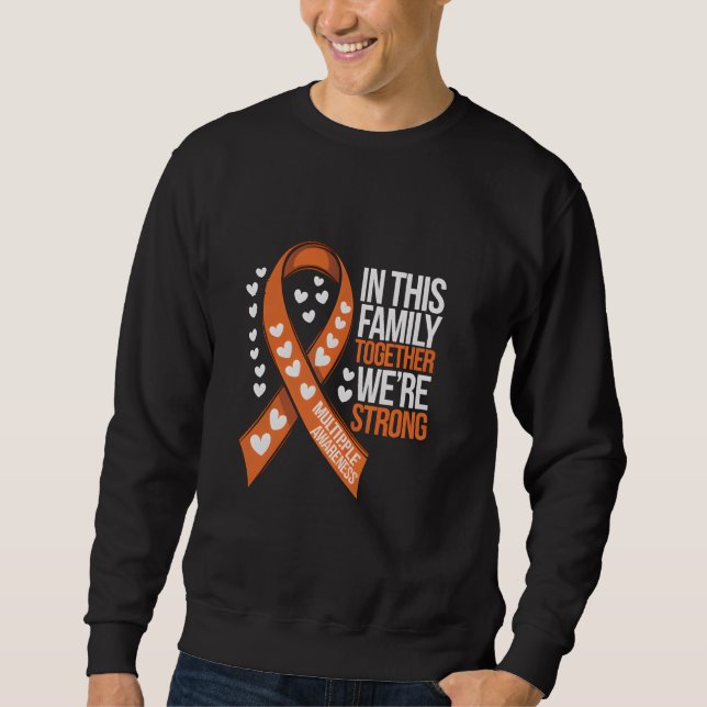Många Sclerosis Awareness Family Support MS Krig Lång Ärmad Tröja (Framsida)