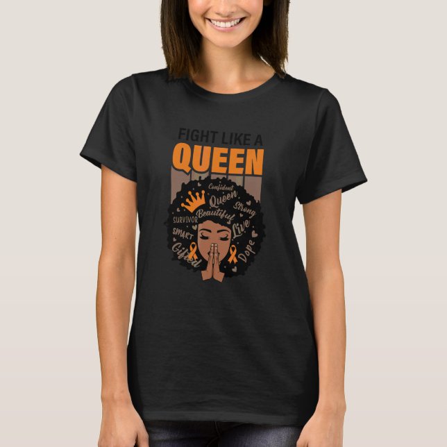 Många Sclerosis Awareness Fight as a Queen T Shirt (Framsida)