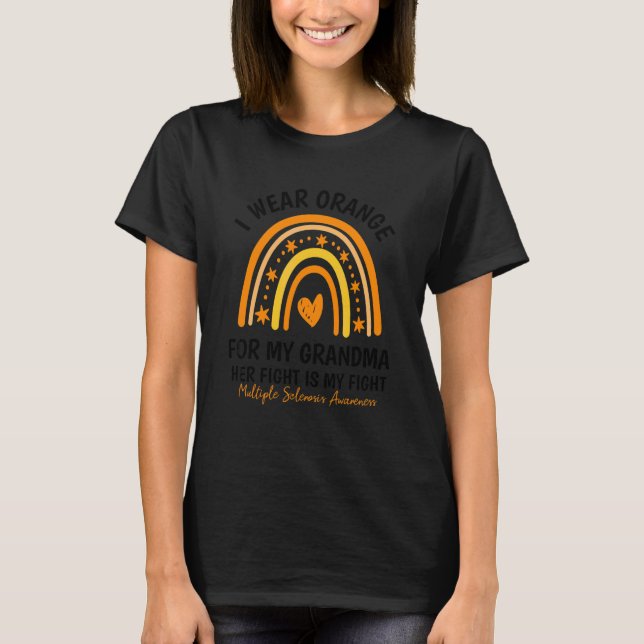 Många Sclerosis Awareness I Bära Orange för min T Shirt (Framsida)