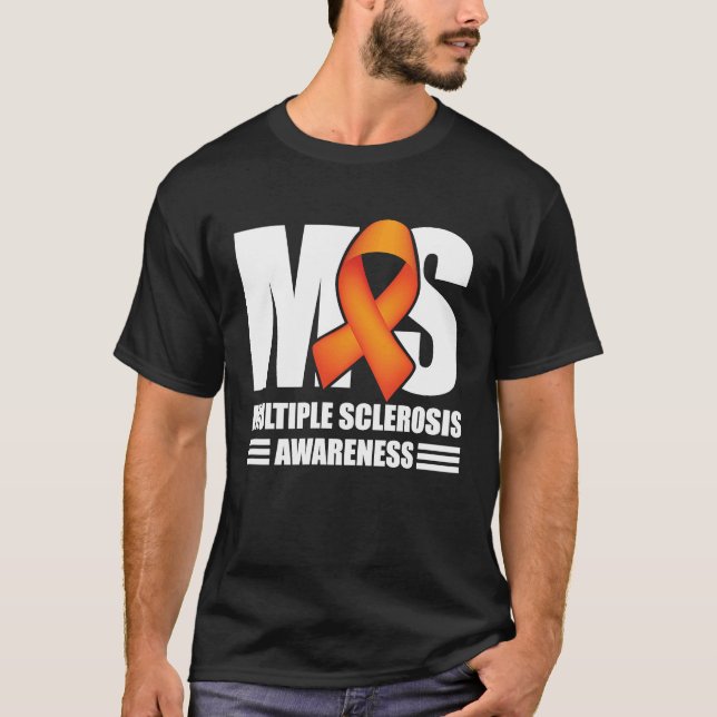 Många Sclerosis Awareness I Bära Orange Ribbon T Shirt (Framsida)