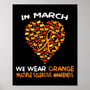 Många Sclerosis Awareness March Vi Bära Oran Poster