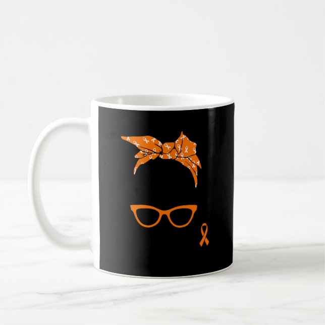 Många Sclerosis Awareness Messy Bun Warrior Kaffemugg (Vänster)