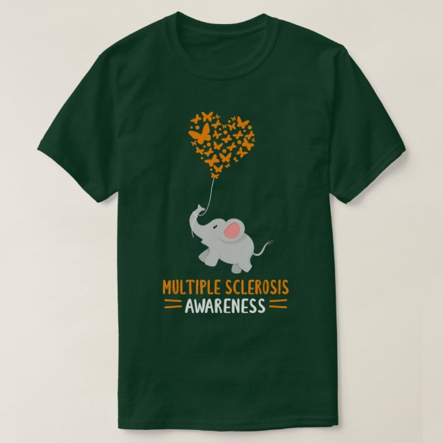 Många Sclerosis Awareness, Month Elephant but T Shirt (Design framsida)