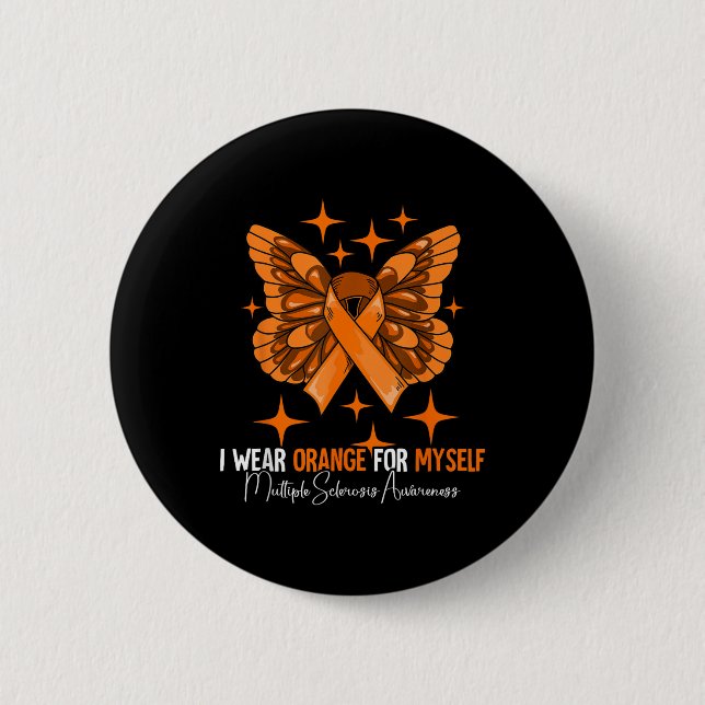 Många Sclerosis Awareness Month Gifts Orange Knapp (Framsida)