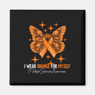 Många Sclerosis Awareness Month Gifts Orange Magnet