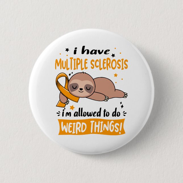Många Sclerosis Awareness Month Ribbon Gifts Knapp (Framsida)
