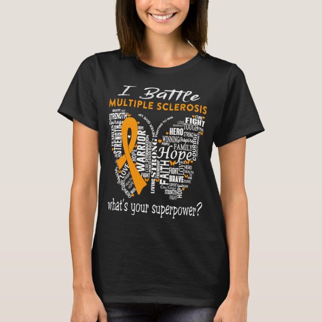 Många Sclerosis Awareness Month Ribbon Gifts T Shirt (Framsida)
