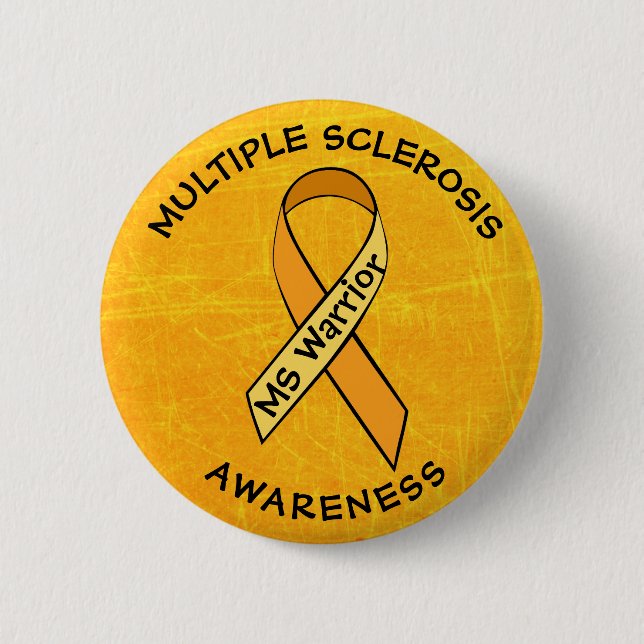 Många Sclerosis Awareness MS Ribbon Button Knapp (Framsida)