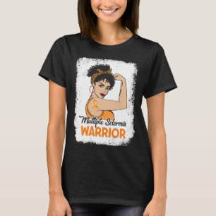 Många Sclerosis Awareness MS Warrior Orange Rib T Shirt