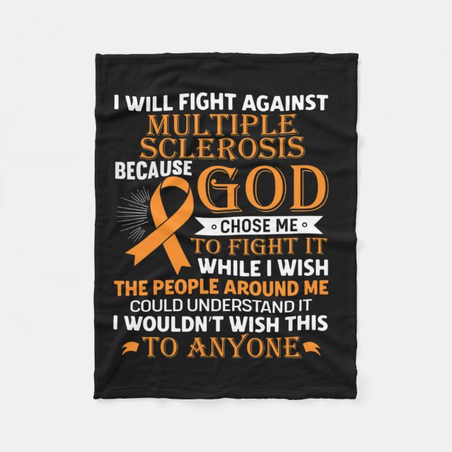 Många Sclerosis Awareness Orange Ribbon Manar Wom Fleecefilt (Framsidan)