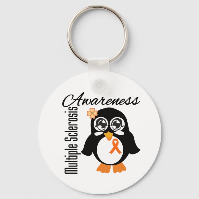 Många Sclerosis Awareness Penguin Nyckelring (Framsida)