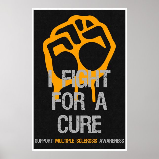 Många Sclerosis Awareness Poster Fight Cure Cure (Framsidan)