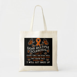 Många Sclerosis Awareness Quote Orange Ribbon Tygkasse